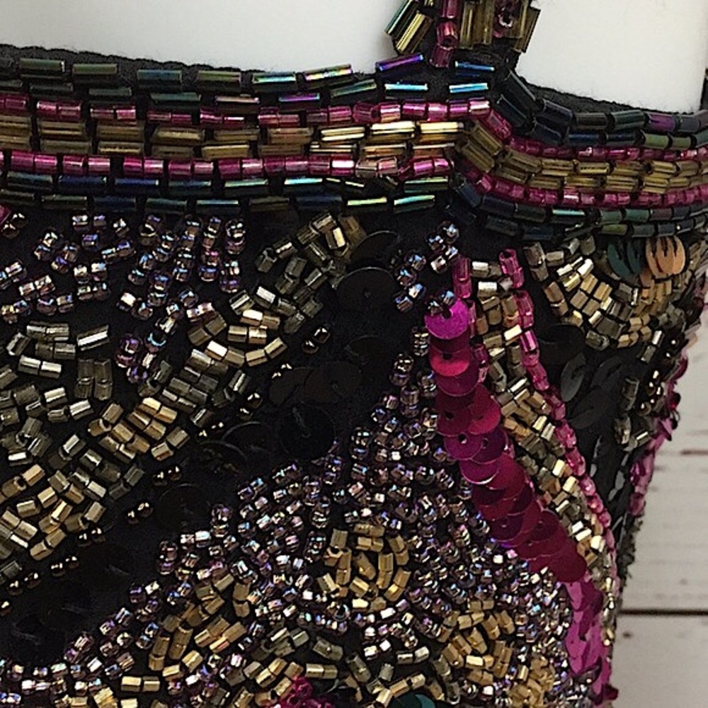 Vintage Black & Gold Lime Nite Beaded Tank Dress - Picture 12 of 13